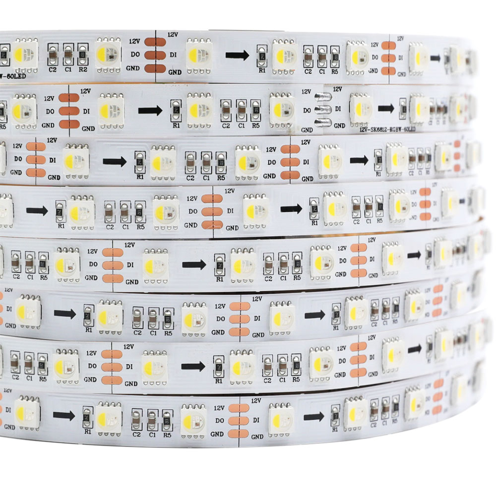 Port ønske absolutte SK6812 RGBW 60LEDS/M DC12V 10MM-Wide Digital Intelligent Addressable LED  Strip Lights - 5m/16.4ft per roll [SK6812-RGBW-60W10-12V] - $39.98 :