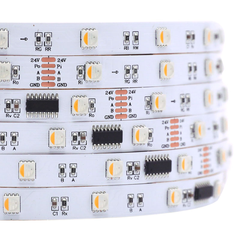 DMX RGBW LED Strip, Direct DMX Control, 10 Pixel/m, 60 LED/m, 5m, 24V