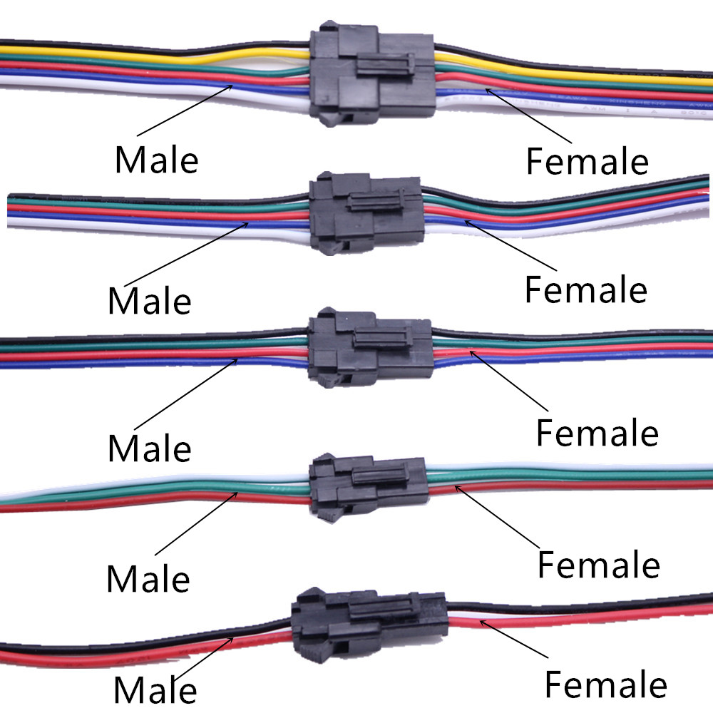 3pin 4pin 5pin 6pin JST LED Male And Female Connector for 3528 5050 LED Strip