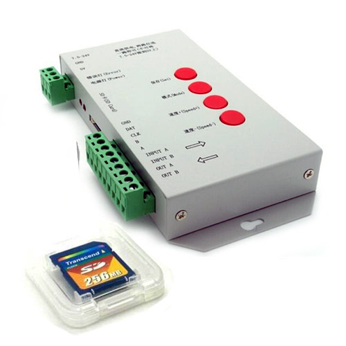 Dx08 t-1000s Pixel RGB DMX Controller Supports dmx512 5-24v with SD Card Reader 