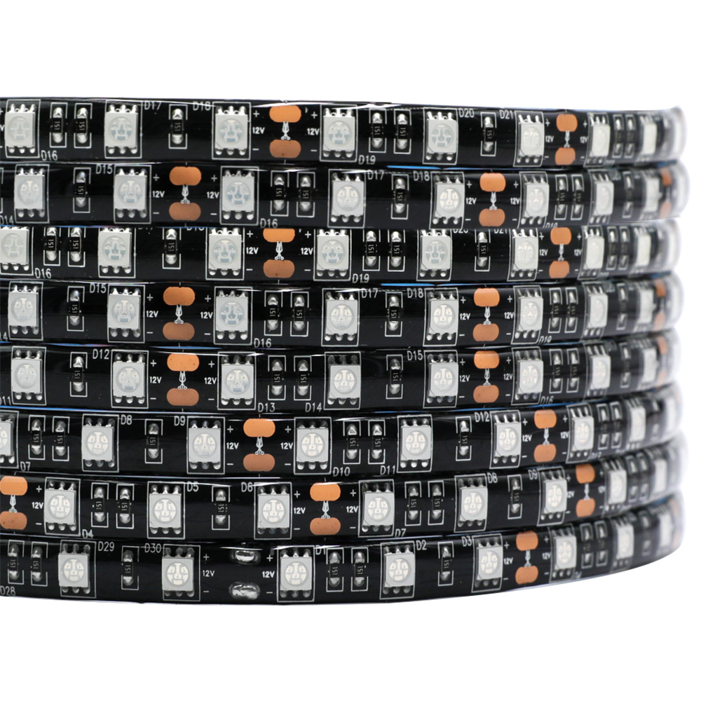 DC12V 5050SMD 395-405nm UV (Ultraviolet) LED Strips White/Black PCB Flexible LED Tape Light