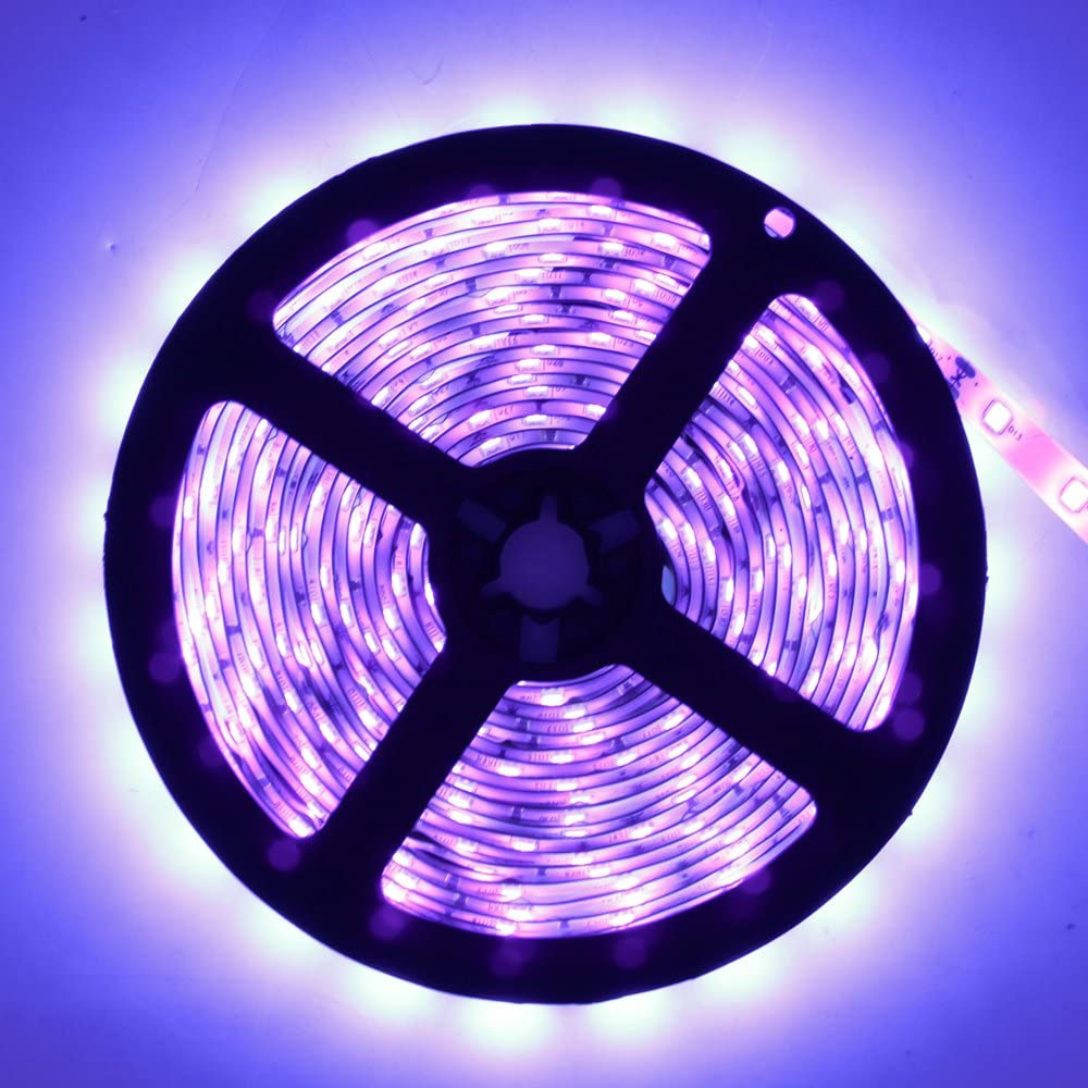 LED UV Light Strips Ultraviolet Flexible Purple 33FT Blacklight SMD2835 600LEDs 
