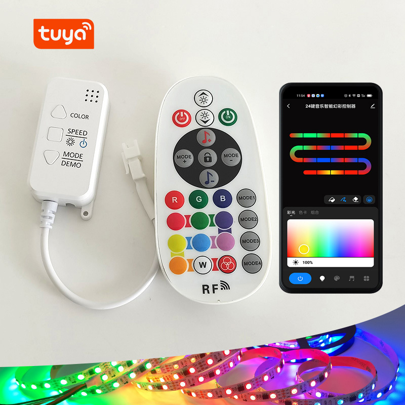 10M/Roll TUYA LED Light Strips Smartlife APP Control Pixel WS2811 RGBIC LED  Strip Lights With MIC Dreamcolor Flexible Tape