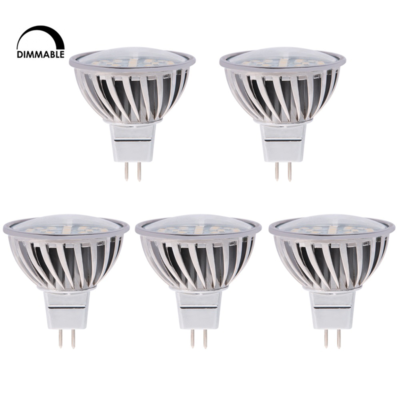 12V AC/DC, Dimmable MR16 GU5.3 LED Bulb, 4.8 Watts, 50W Equivalent, 5-Pack  [Dimmable MR16 GU5.3-4.8W]