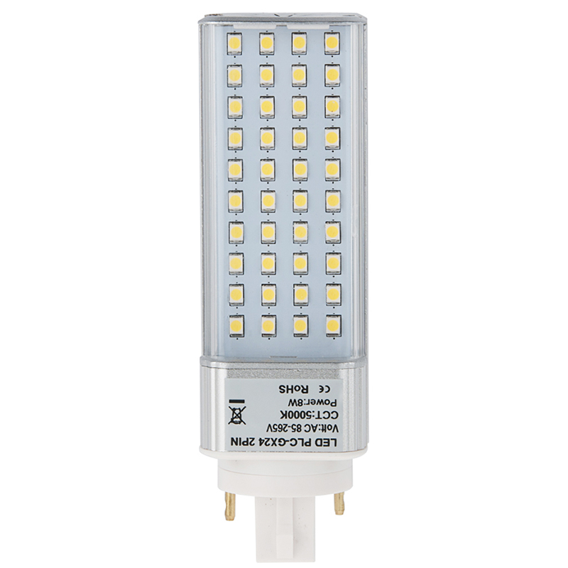 Nemlig blok dæk PLC Lamp GX24D 2-Pin LED Bulb, 8 Watts, 18W Equivalent, AC85-265V [GX24D 2 -PIN-8W]