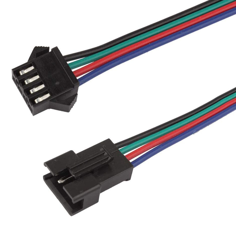 JST-SM 4 pin RGB 20 AWG 150 mm Connector Cable Male & Female pairs 0459 