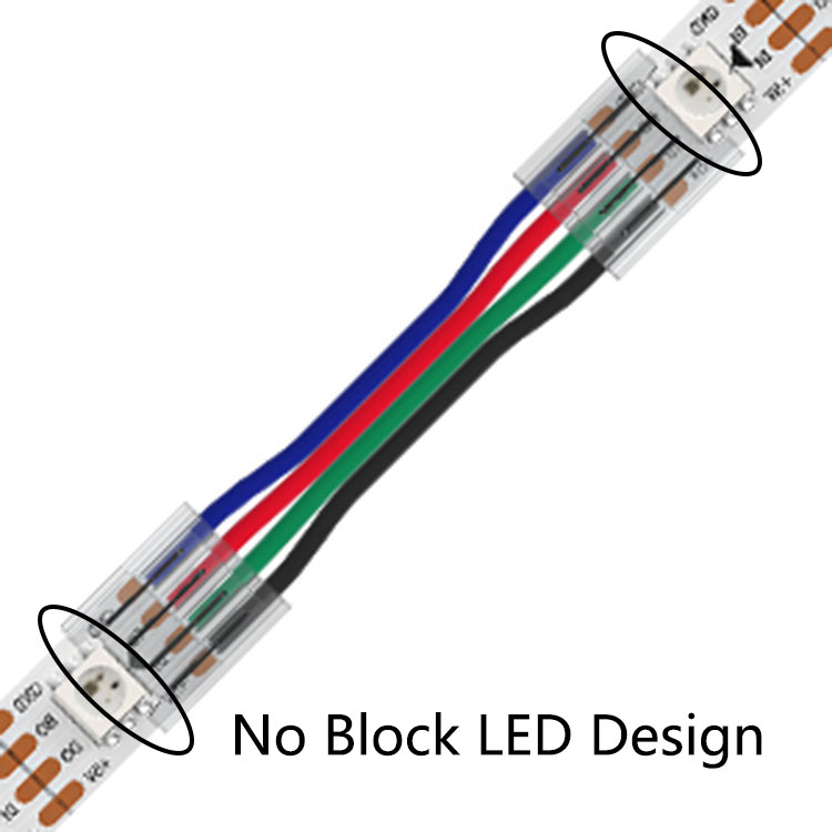 4 Pin 15CM RGB SMD LED Strip Connector For 10mm Rope Lights