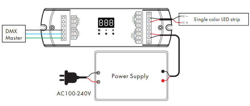 led dmx dimming decoder system wiring diagram
