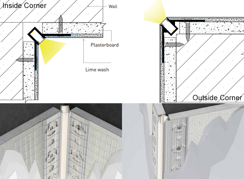 drywall led inside and outside corner molding installation