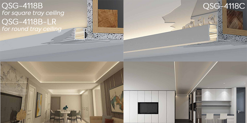 Tray ceiling cove shop lighting