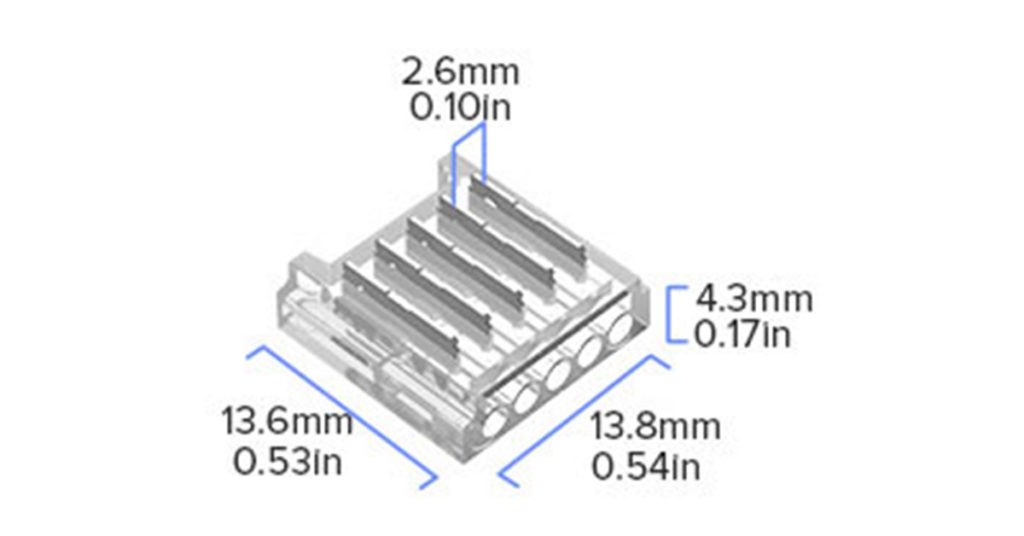 5-pin LED strip transparent and solderless connector