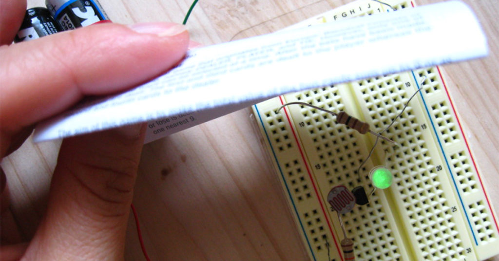 power LED lights by jumper wires and breadboard