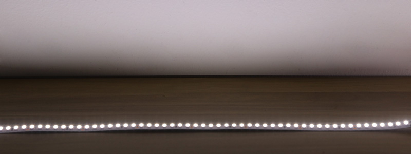 install led strip lights above cabinets