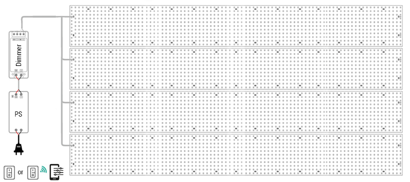 Wiring diagram of smart-control long-run backlight led sheets