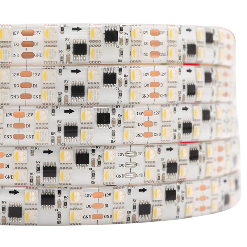 DC12V dvouřadá s vysokou hustotou 120 LED/m adresovatelné RGBW TM1814 LED páskové světlo 16.4FT DC12V dvouřadá s vysokou hustotou 120 LED/m adresovatelné RGBW TM1814 LED páskové světlo 16.4FT