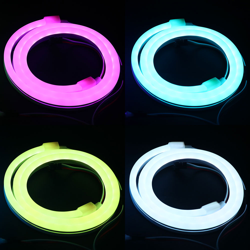 12V WS2811 RGB neonový LED pásek 08x16mm Side Glow Dome Top 16.4ft 12V WS2811 RGB neonový LED pásek 08x16mm Side Glow Dome Top 16.4ft