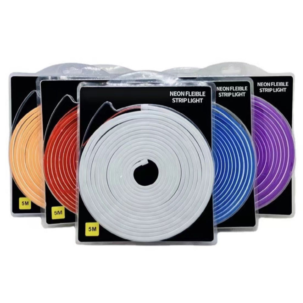 Neon LED Strip 16ft (5M) Roll, 12V Flex Silicone Neon Light