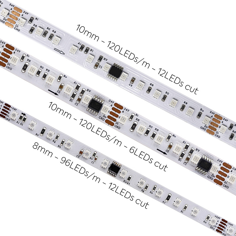 8mm úzká hustá LED páska UCS512H6L RGB DMX 96 2835 LED na metr 8mm úzká hustá LED páska UCS512H6L RGB DMX 96 2835 LED na metr