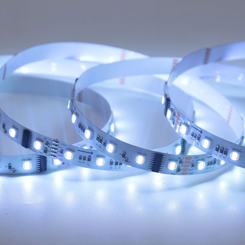24V DMX 5v1 RGB+W+WW Digitální LED páskové světlo, adresovatelné RGB CCT, 60LED/m 24V DMX 5v1 RGB+W+WW Digitální LED páskové světlo, adresovatelné RGB CCT, 60LED/m