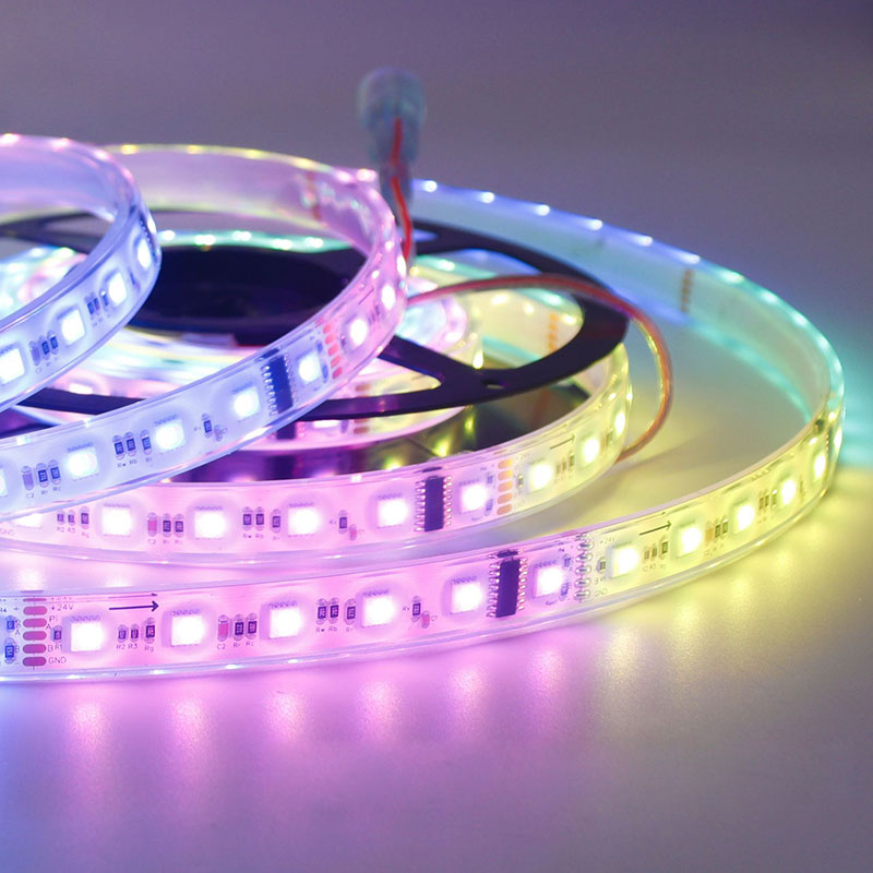 24V DMX 5v1 RGB+W+WW Digitální LED páskové světlo, adresovatelné RGB CCT, 60LED/m 24V DMX 5v1 RGB+W+WW Digitální LED páskové světlo, adresovatelné RGB CCT, 60LED/m