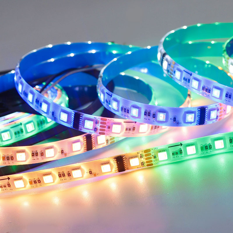 24V DMX 5v1 RGB+W+WW Digitální LED páskové světlo, adresovatelné RGB CCT, 60LED/m 24V DMX 5v1 RGB+W+WW Digitální LED páskové světlo, adresovatelné RGB CCT, 60LED/m