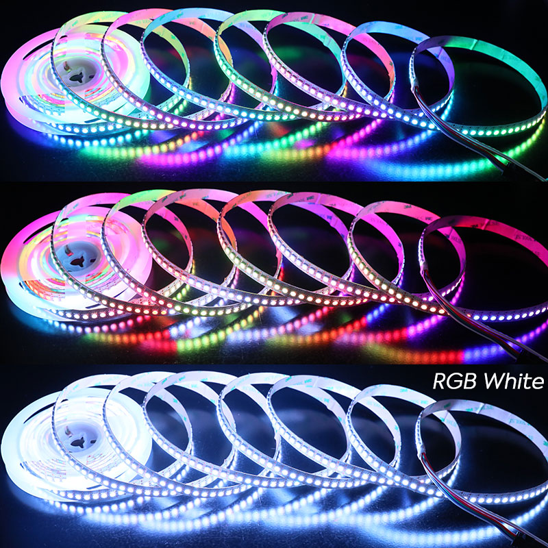 SK6813 5050 RGB Breakpoint Continue 12V Individually Addressable LED Strip 144 Per Meter