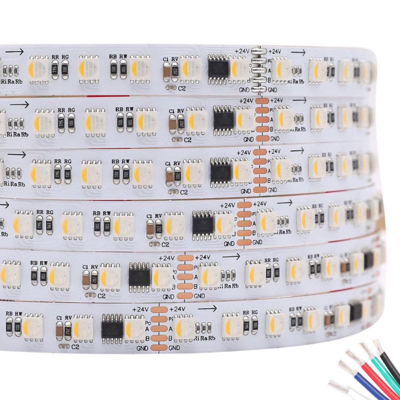 5050 RGBW LED DMX Lichtleiste 12 mm 24 V 420 LEDs 60 Pixel