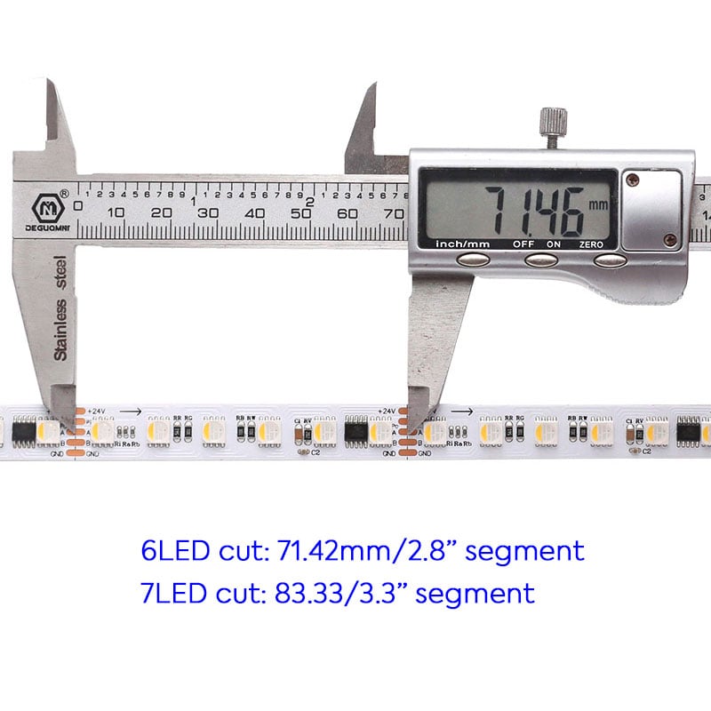 5050 RGBW LED DMX Light Strip 12mm 24V 420LEDs 60Pixels