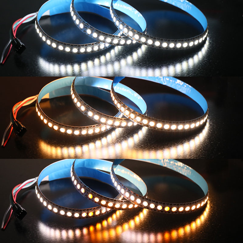 5V SK6812 144 1-Meter Digital Dim to Warm to Bright WWA LED Strip