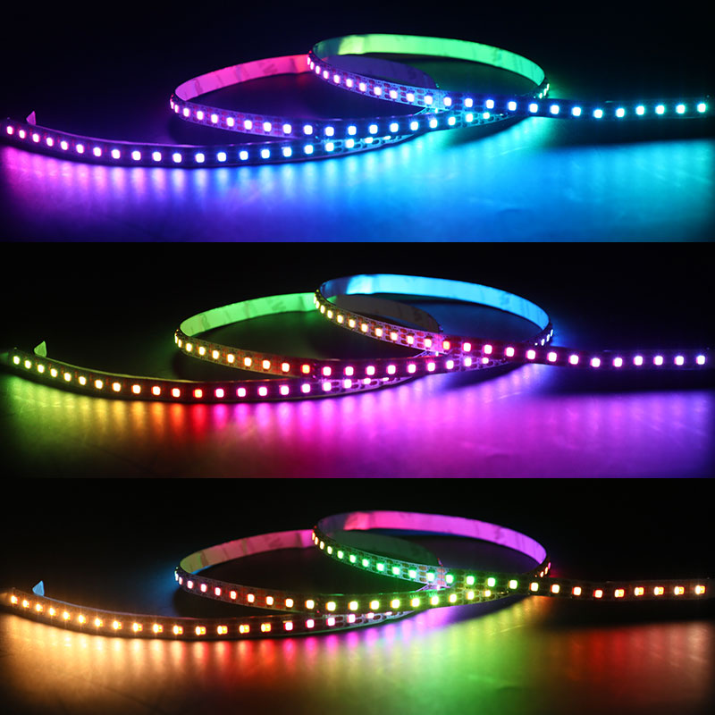 DC5V jednotlivě adresovatelné SK6812 4v1 SMD5050 LED RGBW pásková světla 3.28 stop 120 LED/m DC5V jednotlivě adresovatelné SK6812 4v1 SMD5050 LED RGBW pásková světla 3.28 stop 120 LED/m