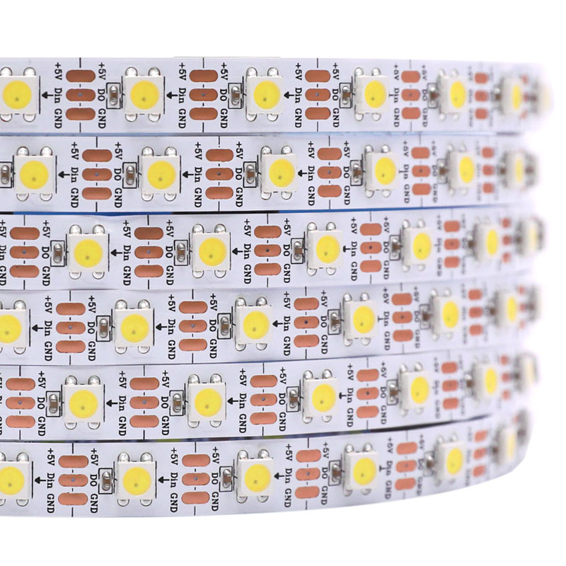 Digitální 6000K 3000K SK6812 bílá LED pásková světla, 5V individuálně adresovatelné, 60LED/m