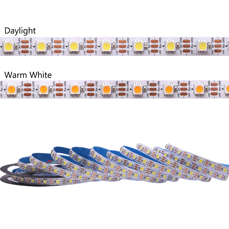 Digitální 6000K 3000K SK6812 bílá LED pásková světla, 5V individuálně adresovatelné, 60LED/m Digitální 6000K 3000K SK6812 bílá LED pásková světla, 5V individuálně adresovatelné, 60LED/m
