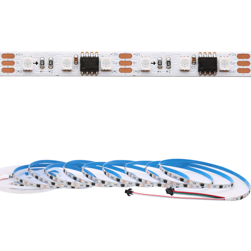 96LED/m 12V WS2811 6.5mm malý adresovatelný LED pásek 96LED/m 12V WS2811 6.5mm malý adresovatelný LED pásek