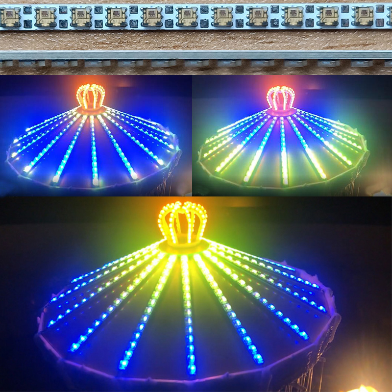 APA102 SMD2020 Nejužší 3mm/0.12in 250LED/M DC5V individuálně adresovatelná RGB LED pásková světla – 0.5m/1.64ft
