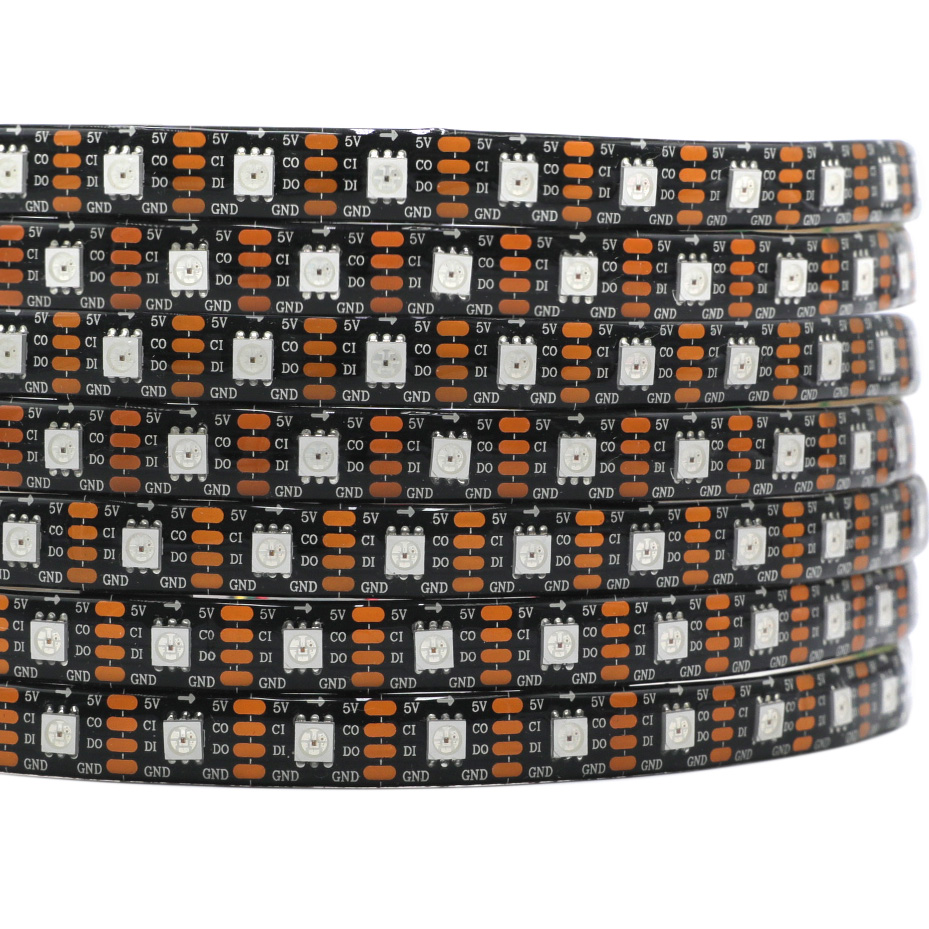 APA102 RGB DC5V 60 LED/m Vícebarevný LED pásek – Reklamní tabule – 5 m/16.4 stop na roli