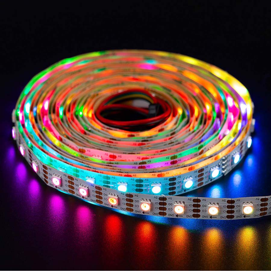 APA102 RGB DC5V 60 LED/m Vícebarevný LED pásek – Reklamní tabule – 5 m/16.4 stop na roli APA102 RGB DC5V 60 LED/m Vícebarevný LED pásek – Reklamní tabule – 5 m/16.4 stop na roli