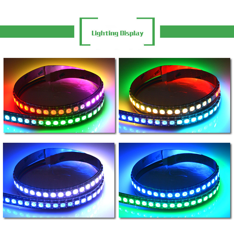 Vysoká hustota 144 LED/m DC5V Nejrychlejší APA107/HD107S Flexibilní Individuálně adresovatelné RGB LED páskové světlo – 3.28 stop/role Vysoká hustota 144 LED/m DC5V Nejrychlejší APA107/HD107S Flexibilní Individuálně adresovatelné RGB LED páskové světlo – 3.28 stop/role