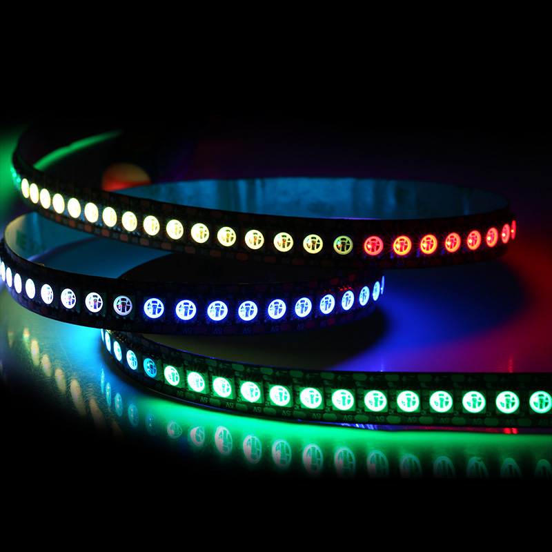 Vysoká hustota 144 LED/m DC5V Nejrychlejší APA107/HD107S Flexibilní Individuálně adresovatelné RGB LED páskové světlo – 3.28 stop/role Vysoká hustota 144 LED/m DC5V Nejrychlejší APA107/HD107S Flexibilní Individuálně adresovatelné RGB LED páskové světlo – 3.28 stop/role