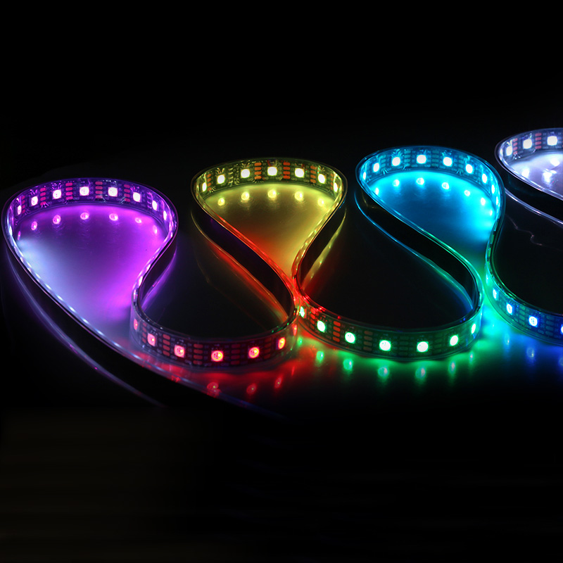 DC5V APA107/HD107S 60LEDs/m Individuell adressierbarer Traumfarben-RGB-LED-Streifen – Der schnellste IC mit hochhellen LED-Chips – 16.4 Fuß/Rolle DC5V APA107/HD107S 60LEDs/m Individuell adressierbarer Traumfarben-RGB-LED-Streifen – Der schnellste IC mit hochhellen LED-Chips – 16.4 Fuß/Rolle