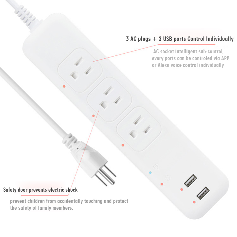 Mini Smart Plug, 2.4G Wi-Fi Smart Home Plug Work with Alexa and Google Home,  Surge Protector Remote & Voice Control Smart Outlet Socket with