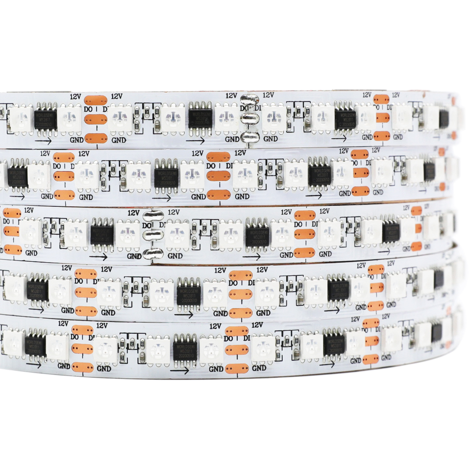 DC12V Programovatelný WS2811 90LEDs/m Adresovatelná LED pásková světla, Flexibilní LED světelné pásy s digitálním sledováním barev