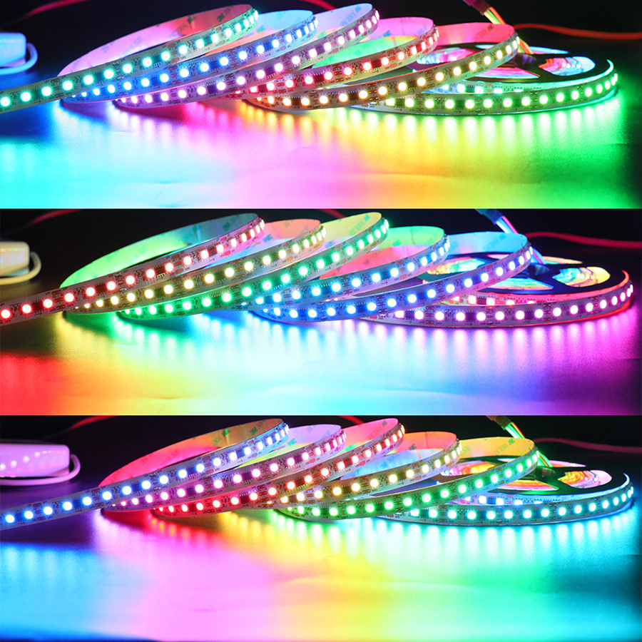 DC12V Programovatelný WS2811 90LEDs/m Adresovatelná LED pásková světla, Flexibilní LED světelné pásy s digitálním sledováním barev