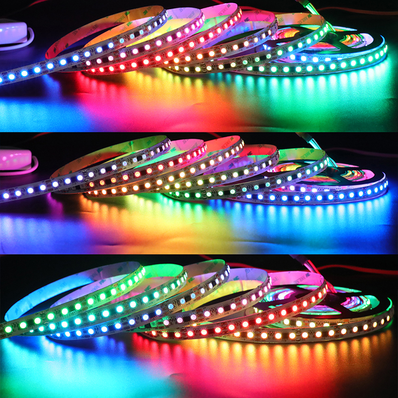 DC12V Programovatelný WS2811 90LEDs/m Adresovatelná LED pásková světla, Flexibilní LED světelné pásy s digitálním sledováním barev