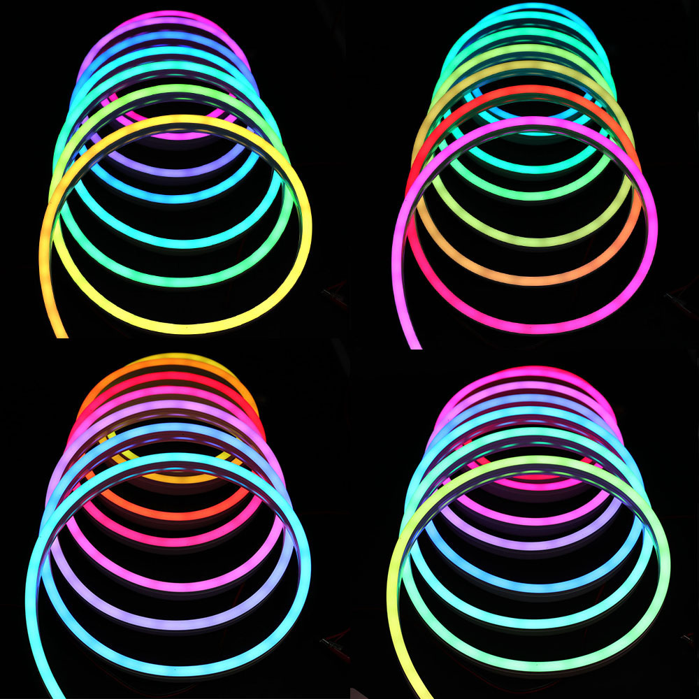 Free Shipping LED Neon Rope Lights RGBW Color 20x20(mm) SPI TM1814  Addressable LED Strip w/ 10Pixels/M 60LEDs/M Flexible Rope Lights  Waterproof