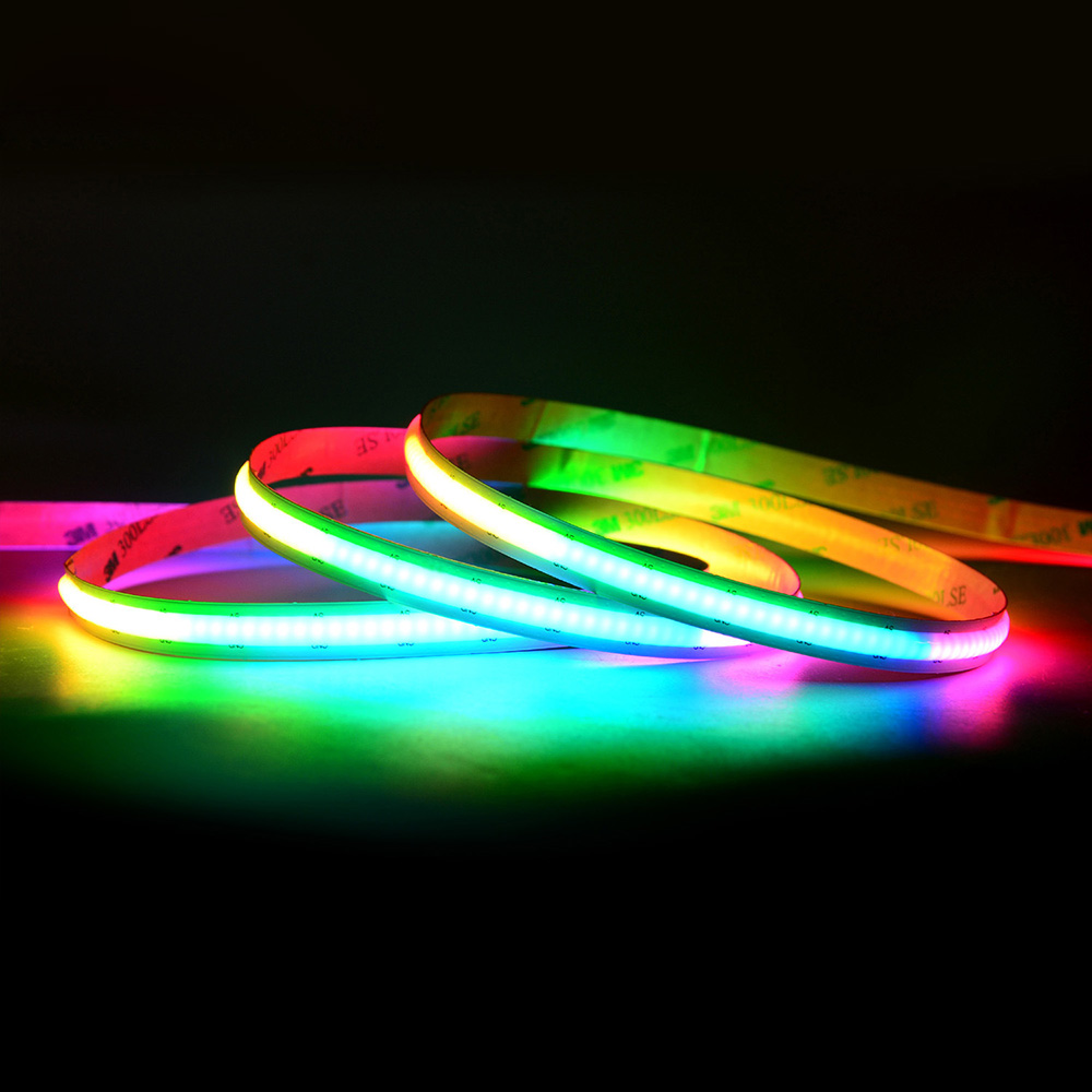 Neuestes adressierbares RGB-COB-LED-Licht WS2812B mit 332 Chips/m und höchster Dichte – flexible DC5V-COB-LED-Streifen in Traumfarben – 1 m pro Rolle Neuestes adressierbares RGB-COB-LED-Licht WS2812B mit 332 Chips/m und höchster Dichte – flexible DC5V-COB-LED-Streifen in Traumfarben – 1 m pro Rolle