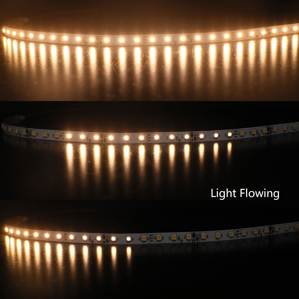 12-24V Wide Voltage Input Individual Addressable White SK6812 LED Strip 16.4FT 60LEDs/m