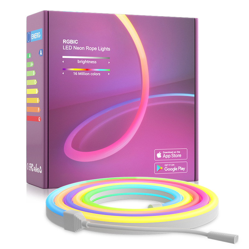 WiFi Bluetooth Musik Traumfarbe RGBIC LED Neon Strip Light Kit 1~5m
