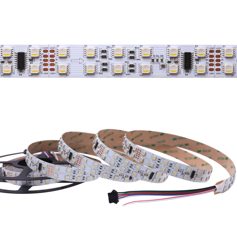 Dvouřadá RGBW DMX LED pásková světla 20mm/15mm 24V 600 LED 50/100 pixelů Dvouřadá RGBW DMX LED pásková světla 20mm/15mm 24V 600 LED 50/100 pixelů