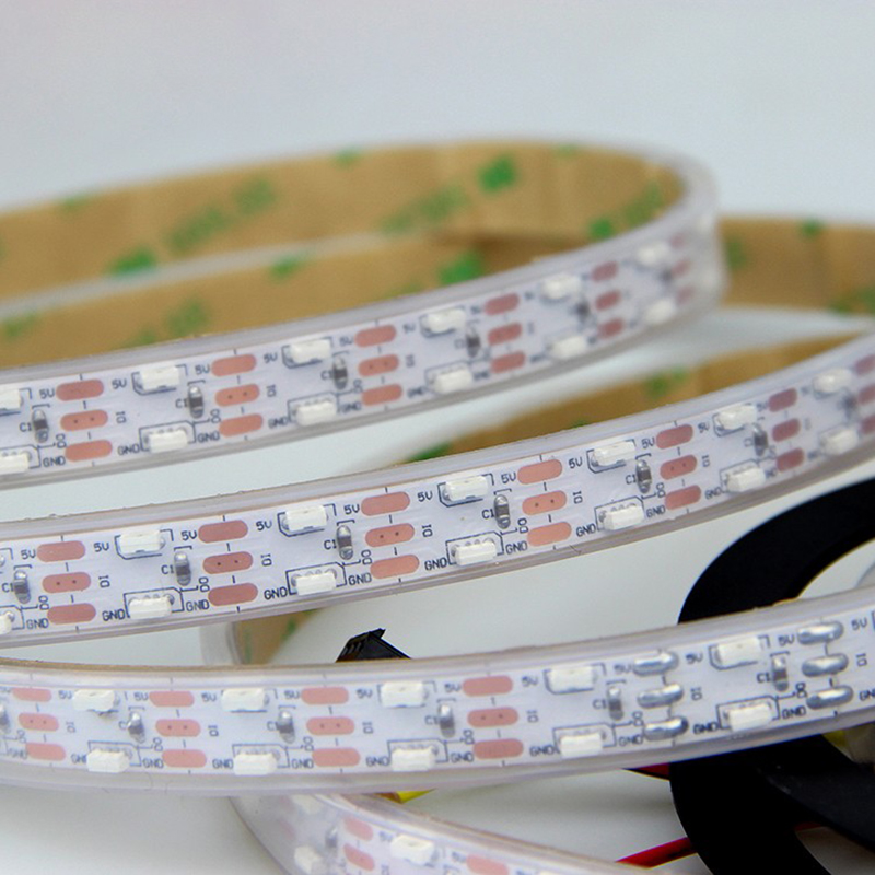 SK6812 DC5V RGB 120LEDs/m Dvouřadá boční vyzařující individuálně adresovatelná LED pásková světla SK6812 DC5V RGB 120LEDs/m Dvouřadá boční vyzařující individuálně adresovatelná LED pásková světla