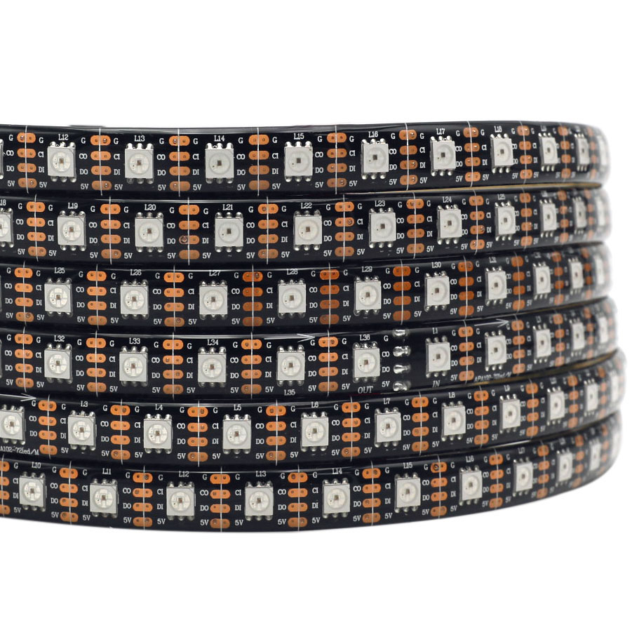 SK9822 (ähnlich APA102) Digitale intelligente Traumfarben-RGB-72LEDS/M DC5V adressierbare LED-Streifenlichter